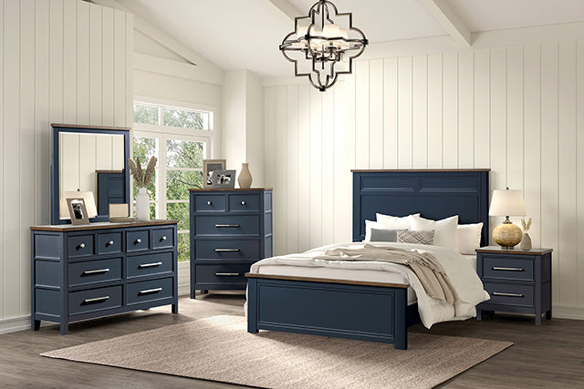 Pinetop 4 & 5 Piece Twin Bedroom Set White & Blue - LATIN HOME FURNITURE - (POMONA,CA)