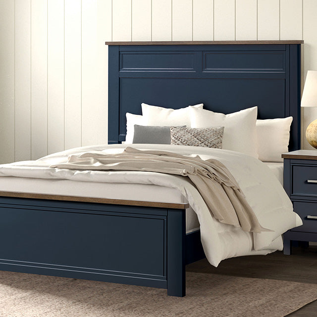 Pinetop Twin & Full Bed White & Blue - LATIN HOME FURNITURE - (POMONA,CA)