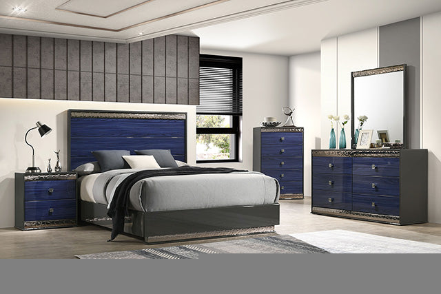 Morcote E.King & Queen Bed - LATIN HOME FURNITURE - (POMONA,CA)