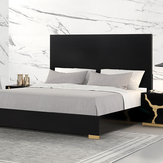 Goldsberg E.King & Queen Bed Grey & Pink - LATIN HOME FURNITURE - (POMONA,CA)