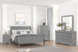 Louis Philippe Full, Twin, Full, & King Bed Black, Grey, Brown & White - LATIN HOME FURNITURE - (POMONA,CA)