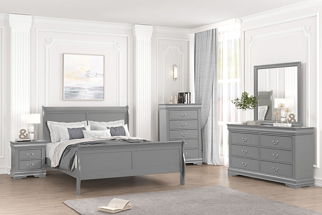 Louis Philippe Full, Twin, Full, & King Bed Black, Grey, Brown & White - LATIN HOME FURNITURE - (POMONA,CA)