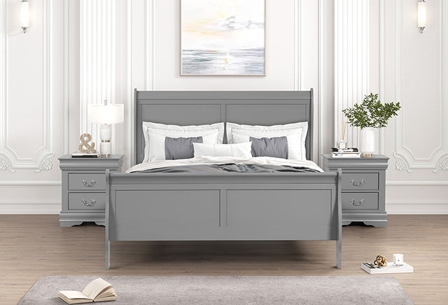 Louis Philippe Full, Twin, Full, & King Bed Black, Grey, Brown & White - LATIN HOME FURNITURE - (POMONA,CA)
