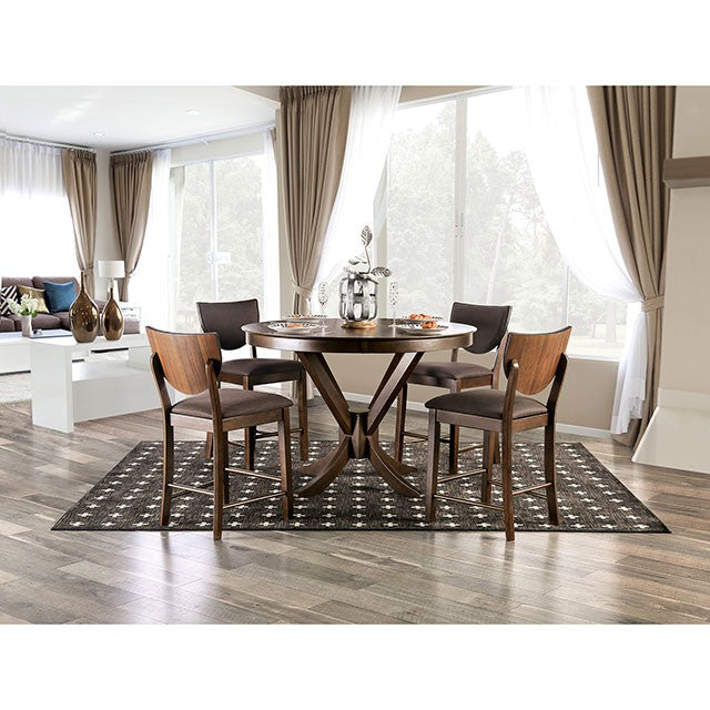 Marina 5 PC Dining Table Set Walnut