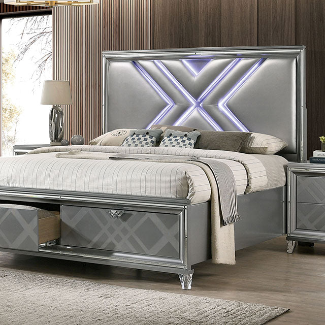 Emmeline 4 & 5 Piece Queen Bedroom Set Gray & White - LATIN HOME FURNITURE - (POMONA,CA)