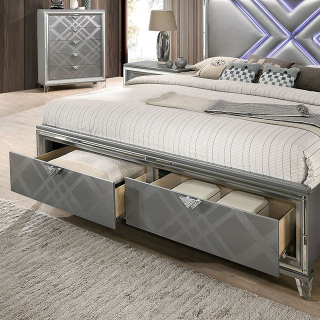 Emmeline 4 & 5 Piece Queen Bedroom Set Gray & White - LATIN HOME FURNITURE - (POMONA,CA)
