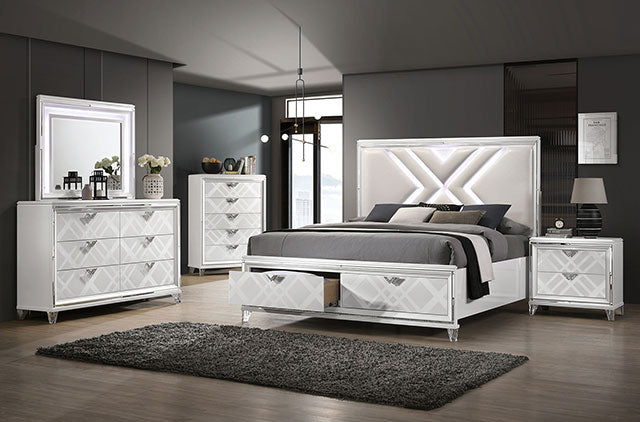 Emmeline 4 & 5 Piece Queen Bedroom Set Gray & White - LATIN HOME FURNITURE - (POMONA,CA)