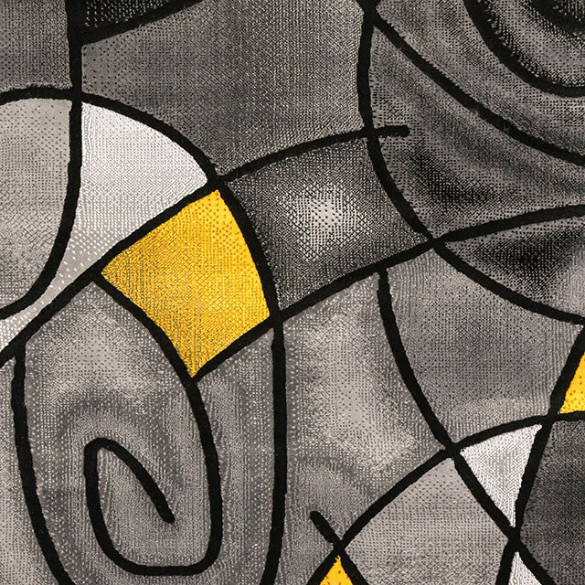 Sivas Charcoal Yellow 8' X 10' Area Rug - LATIN HOME FURNITURE - (POMONA,CA)