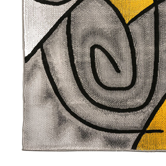 Sivas Charcoal Yellow 8' X 10' Area Rug - LATIN HOME FURNITURE - (POMONA,CA)